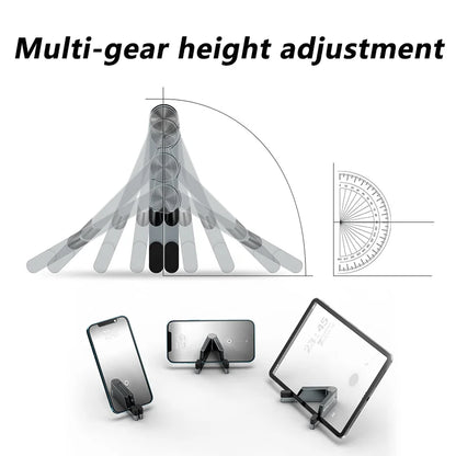Compact T1 Universal Aluminum Folding Desk Mount Holder: Portable Mini Size Bracket Stand for Mobile Phones - Convenient Cradle for Cellphones