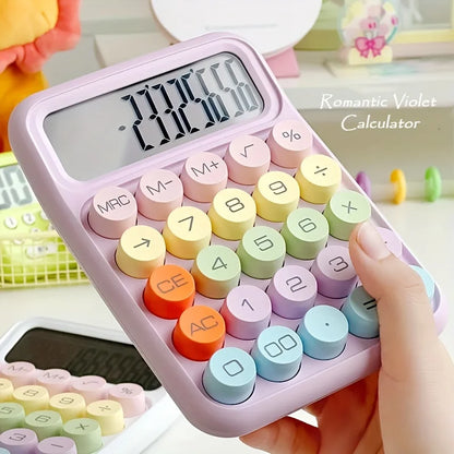 12-Digit Large LCD Desktop Calculator – Big Round Button Flexible Keyboard Calculator for Office, School & Everyday Use