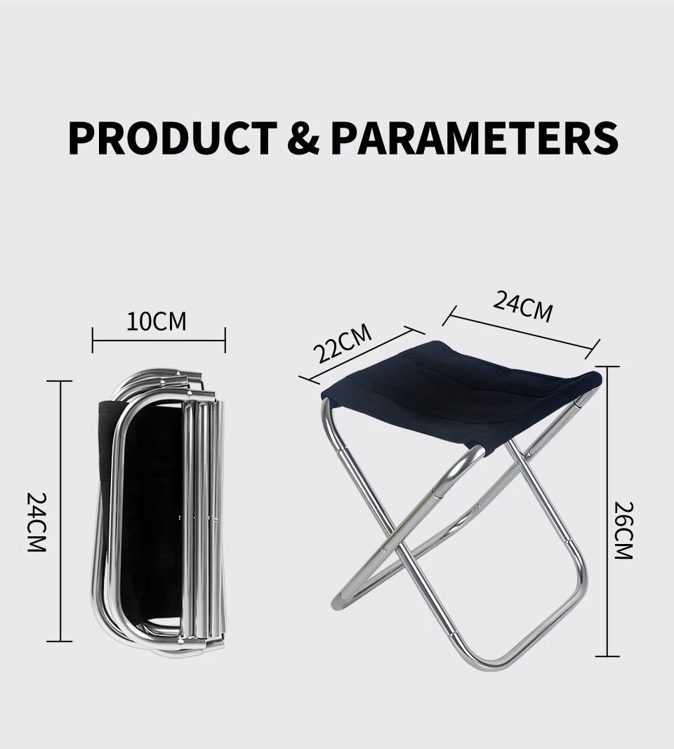 Portable Multifunctional Outdoor Folding Chair – Ultra-Light Picnic, Camping, Travel Fishing Stool & Accessories