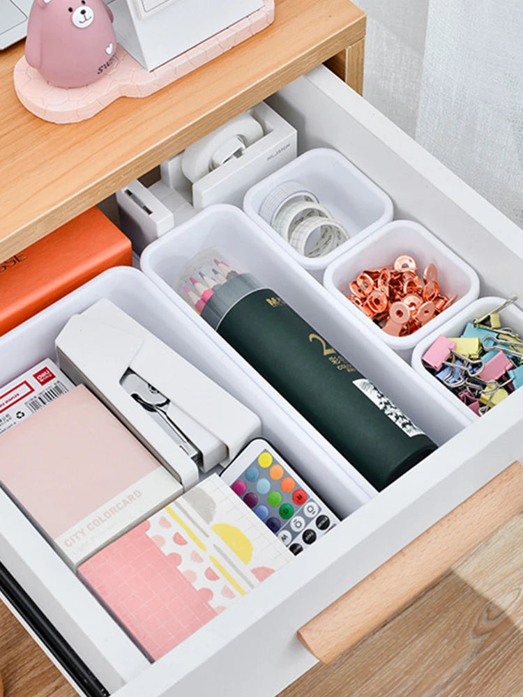 8Pcs Drawer Storage Organizer Set – Multi-Purpose Makeup, Jewelry & Sundries Storage Boxes for Kitchen, Bathroom & Closet Organization