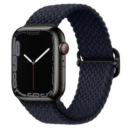 Braided Nylon Apple Watch Band – Adjustable Sport Strap Compatible with Ultra 2, Series 10/9/8/7/6/SE (40–49mm) Wrist Bracelet