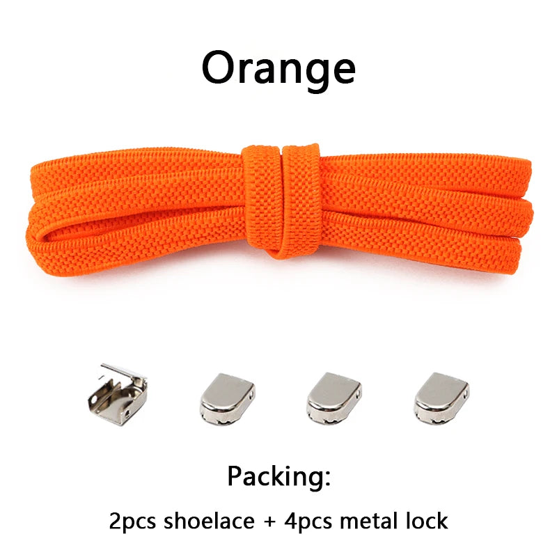 No-Tie Elastic Shoelaces – One Size Fits All Sneakers for Adults & Kids, Flat Tieless Shoestrings
