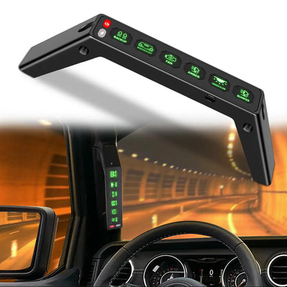 6-Gang Wireless Switch Panel - Grab Handle Control Panel for Jeep Wrangler JL 2018-2023 & Gladiator 2020-2023