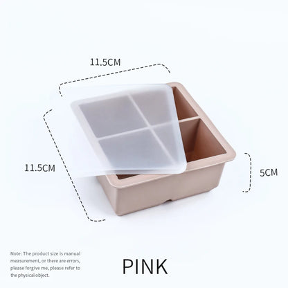 Silicone Large Ice Cube Molds – 2-Inch Big Ice Trays with Removable Lid, BPA-Free, Flexible & Stackable