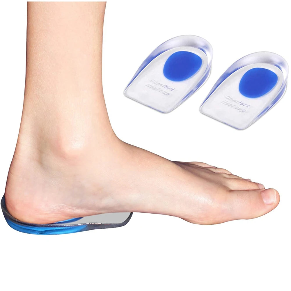 Medical Silicone Heel Protector Insoles – Inserts for Heel Spur Relief, Plantar Fasciitis Pain & Pressure Reduction