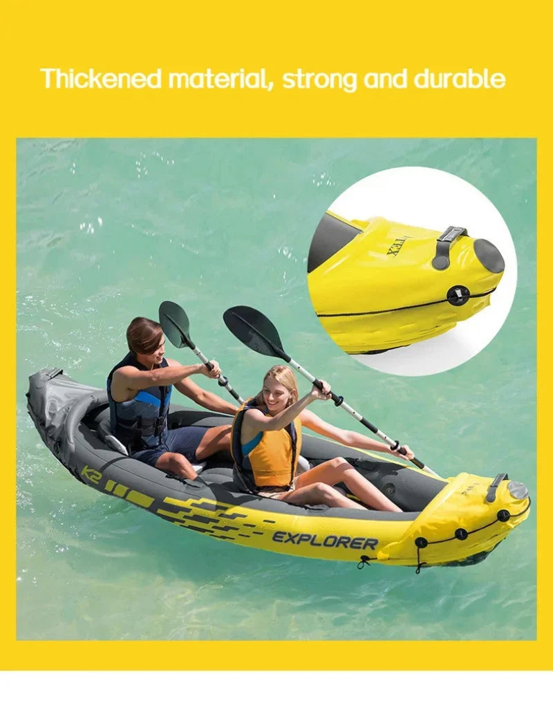 INTEX 68307 Inflatable Boat – Single/Double Drifting Raft for Kayak, Outdoor Fishing & Water Sports