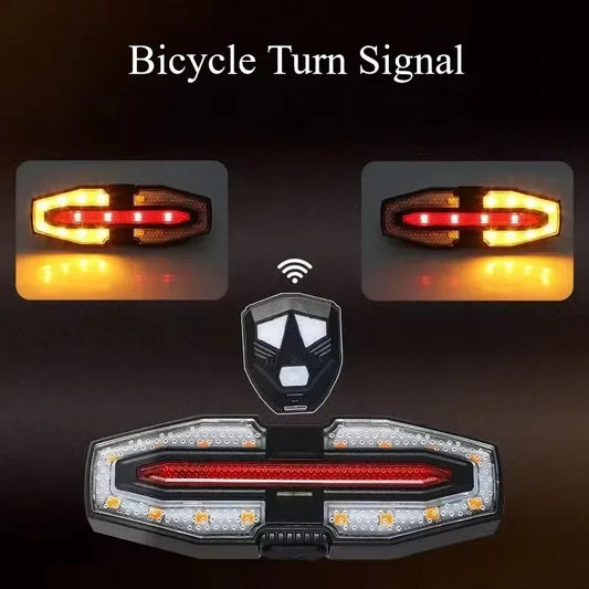 Rechargeable Bike Tail Light with Turn Signals | Wireless Remote Cycling Back Light for Night Riding