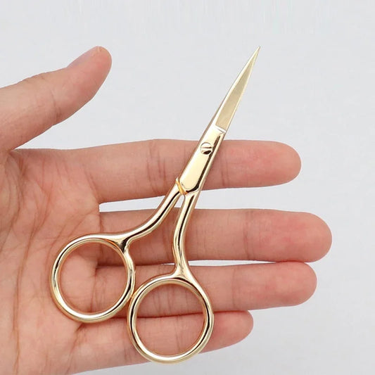 Stainless Steel Makeup Scissors - 9CM Compact Eyebrow Nose Hair & Nail Grooming Tool