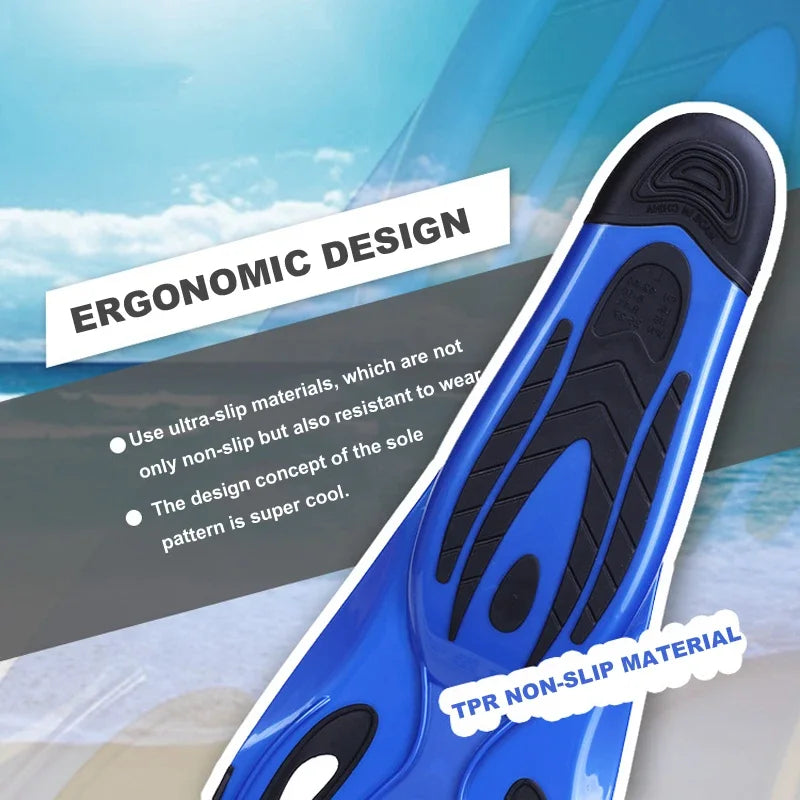 Professional Adult Swimming & Diving Fins – Flexible Non-Slip TPR Rubber Snorkeling Flippers for Water Sports & Beach