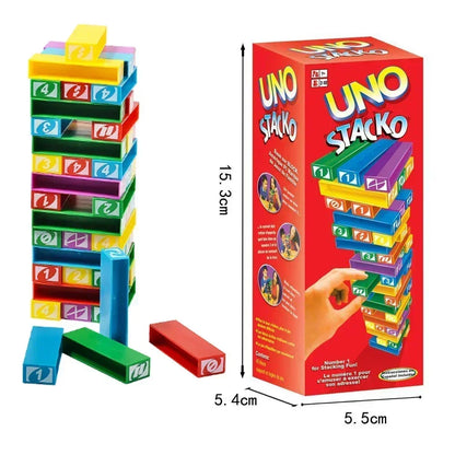 Stacko UNO Card Game – Family Board Game, Party & Educational Puzzle Toy, Birthday Gift