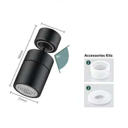 2-Mode Kitchen Faucet Spray Head - 360° Rotating Sink Aerator Nozzle with Adjustable Water Flow Filter & Splash Control