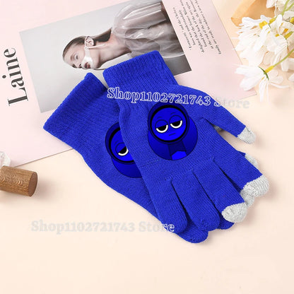 Sprunki Knitted Gloves for Kids - Cute Cartoon Touchscreen Winter Warm Mittens for Boys & Girls