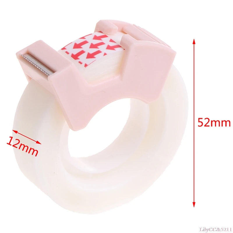 Transparent Small Tape 12mm with Cutting Tool - Adhesive, Writable, Invisible Correction Stationery