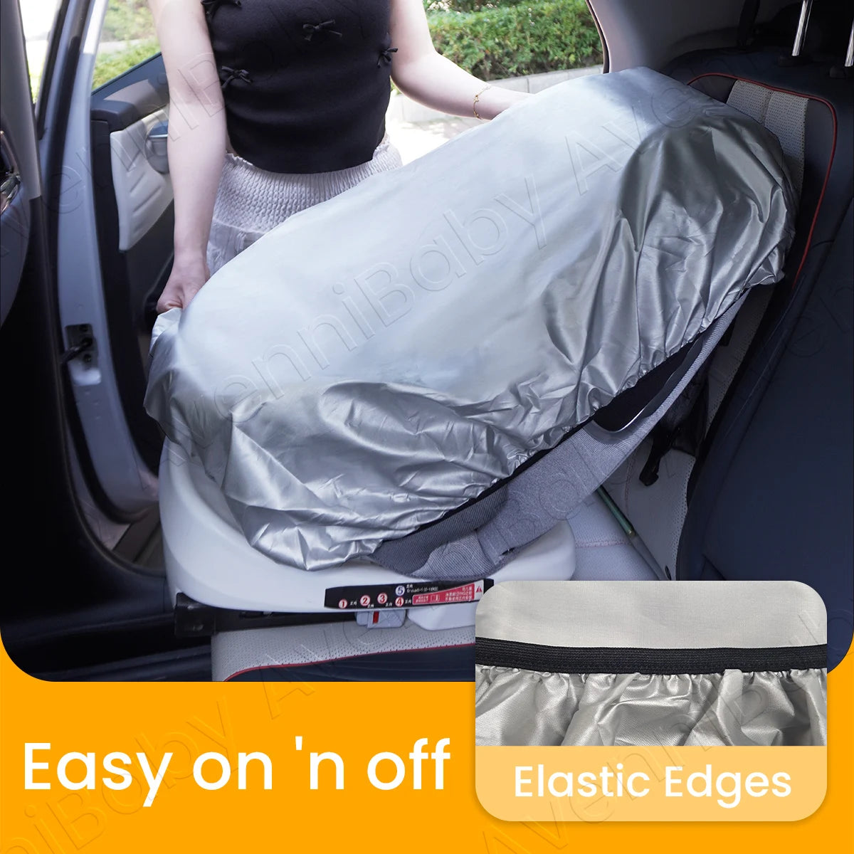 Baby Car Seat Sun Shade Cover – Infant Heat Protector, Keeps Toddler Cool & Blocks UV Sun Rays
