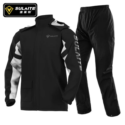 SULAITE Motorcycle Rain Suit - Waterproof Outdoor Rainwear Jacket Pants Shoes Cover for Cycling Fishing Climbing Riding