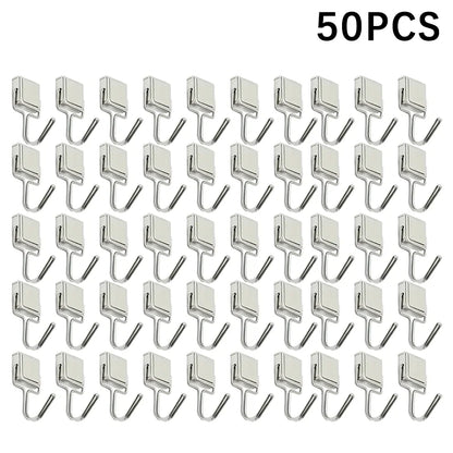 50PCS Strong Magnetic Hooks — Multi-Purpose Home, Kitchen & Bathroom Storage Hangers