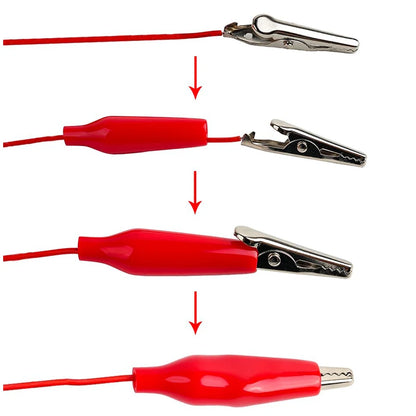 10Pin Alligator Clip Jumper Wire - 20cm Male Female Dupont Test Cable for Arduino, Microbit and LED Projects