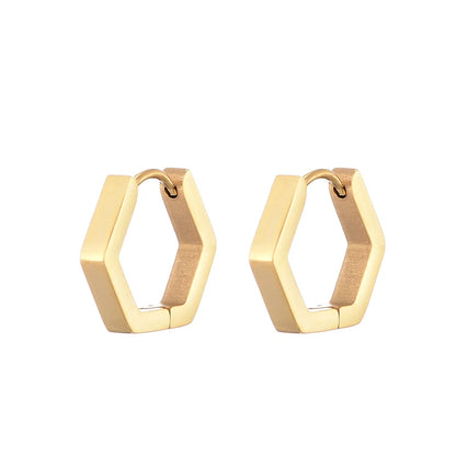 Classic Stainless Steel Hoop Earrings - Heart, Star, Oval & Geometric Punk Hip Hop Jewelry for Women & Men