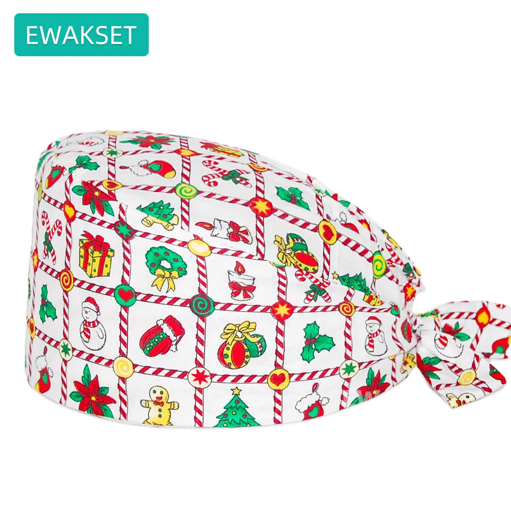Unisex Soft Scrub Cap – Cartoon Print Surgical Hat for Men and Women, Operating Room Nursing Accessories