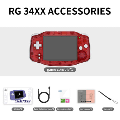 ANBERNIC RG34XX Retro Handheld Game Console - 3.4" IPS Screen Linux Gaming System with HDMI Output