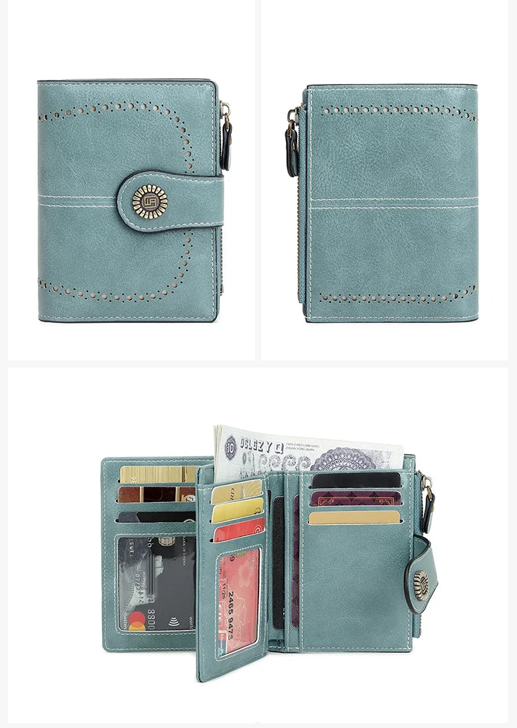 Fashionable Women’s Retro Short Wallet – PU Leather Multifunctional Handbag with Large Capacity, Multi-Card Slot & Coin Pocket