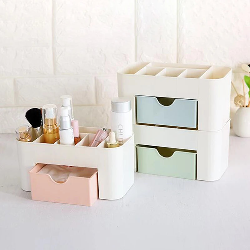 Multifunctional Nail & Cosmetic Storage Box - Cotton Swab, Accessories & Jewelry Organizer for Desktop