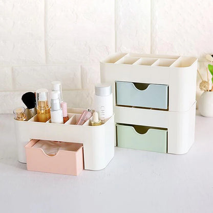Multifunctional Nail & Cosmetic Storage Box - Cotton Swab, Accessories & Jewelry Organizer for Desktop