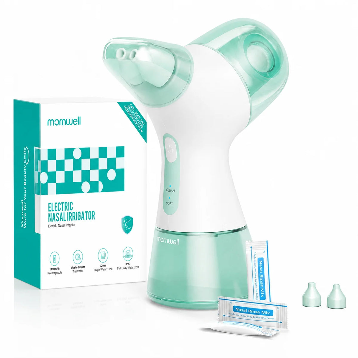 Nasal Irrigation System – Sinus Rinse Machine with Water and Waste Collection Tanks for Nasal Cleansing