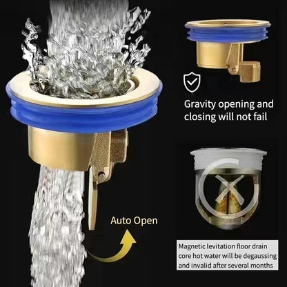 Copper Floor Drain Core: All-Copper Shower Drain Stopper for Insect-Proof, Anti-Odor Deodorization - Ideal for Kitchen, Bathroom, and Toilet Sewers
