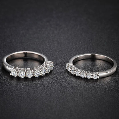 100% Pass Diamond Tester Pen & Moissanite Ring – Matching 925 Sterling Silver Wedding Band for Women