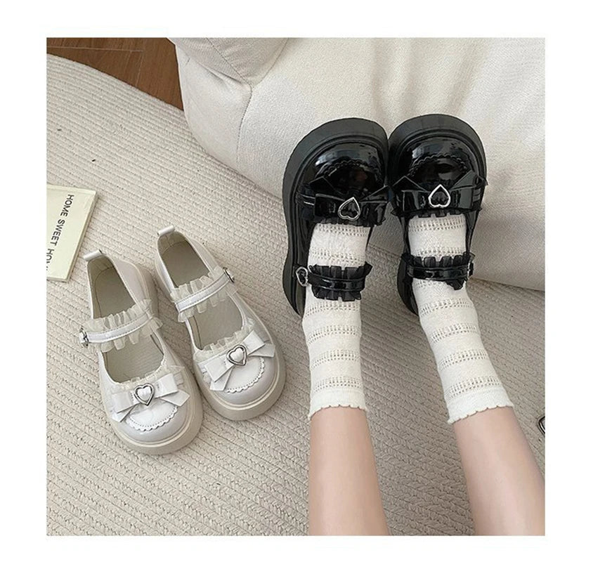 JK Lolita Platform Loafer Shoes - Y2K Kawaii School Girl Fashion Pumps