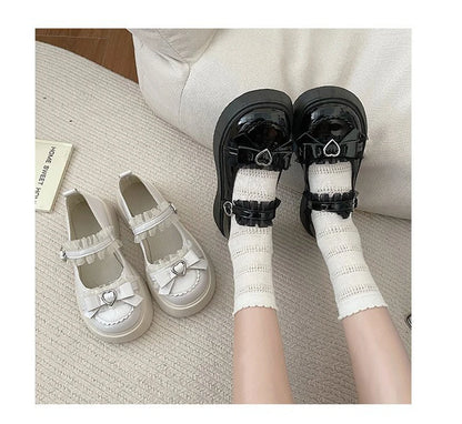 JK Lolita Platform Loafer Shoes - Y2K Kawaii School Girl Fashion Pumps