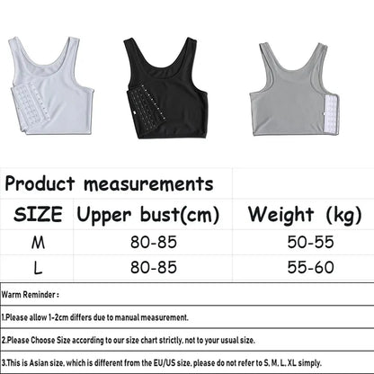 Seamless Flat Breast Binder Tank Top - Tomboy Underwear for Women - Summer Short Vest Bustier Shaper