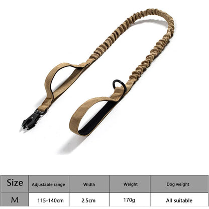 Adjustable Tactical Dog Collar with Traction Rope – Military Training Collar for Medium & Large Dogs