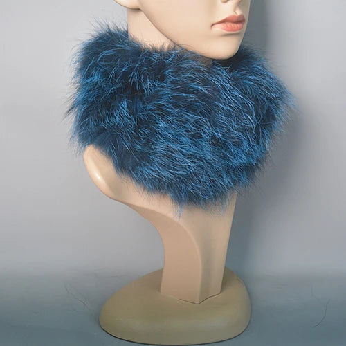 2025 Real Fox Fur Scarf and Headband – Luxury Winter Neck Warmer for Women, 100% Natural Fur, Elastic Ring Muffler