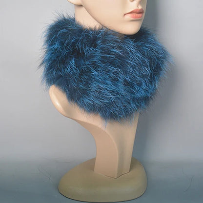 2025 Real Fox Fur Scarf and Headband – Luxury Winter Neck Warmer for Women, 100% Natural Fur, Elastic Ring Muffler