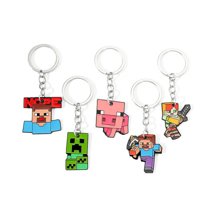 Cute Pixel World Keychain - Enamel Pendant Charm, Gaming-Inspired Jewelry Gift for Fans and Friends