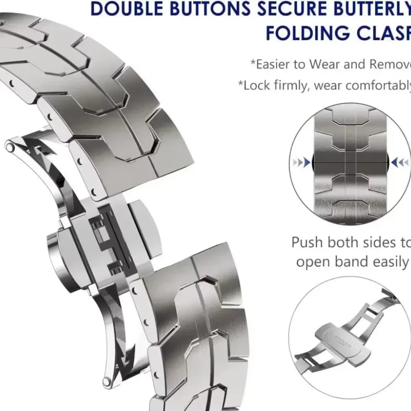 22mm Stainless Steel Watch Band for NORTH EDGE APACHE-46 – Luxury Replacement Metal Bracelet Strap Correa (Replacement Band)