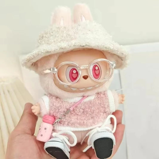 Mini Plush Doll Clothes – Kpop EXO Labubu Idol V1 V2 Circle Smile Shirt Outfit & Accessories Gift