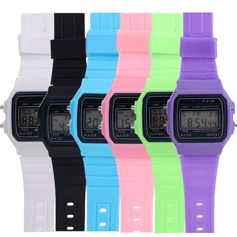 F91W Digital Sports Watch for Men and Women - Waterproof LED Electronic Military-Style Wristwatch