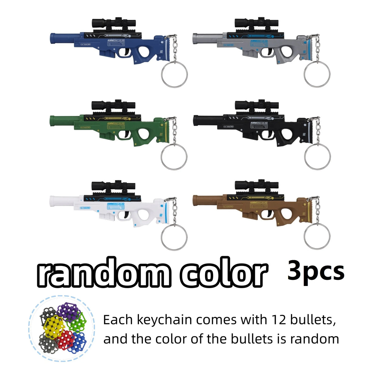 Mini Gun Toy Keychain - Mini Ball-Firing Pendant for Backpacks and Novelty Gifts