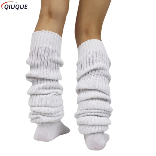 White & Black Loose Slouch Socks – JK Uniform Cosplay Leg Warmers for Women & Girls