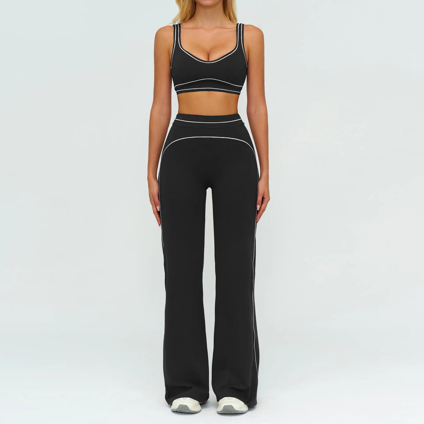 Women’s 2-Piece Fitness Yoga Set, Gym Running Tracksuit, Push-Up Sportswear Leggings, Athletic Workout Outfit