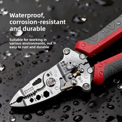 Foldable Multifunction Wire Stripping & Crimping Pliers – Professional Electrician Tool for Cutting, Stripping & Repair Work