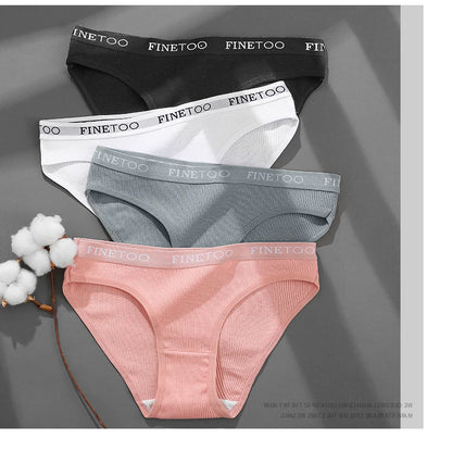 5-Pack Women’s Cotton Panties – Sexy Comfort Briefs with Letter Print & Waistband (M-XXL)
