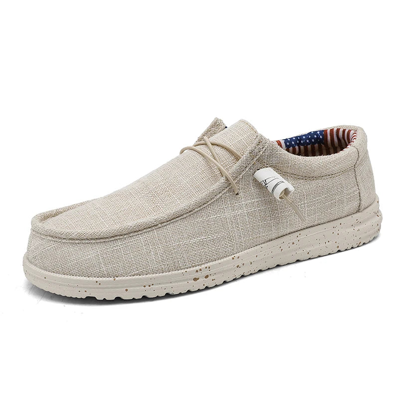 Men’s Casual Denim Canvas Shoes – Breathable Lightweight Walking Flats, Fashion Outdoor Loafers for Men, Large Size Comfortable Everyday Footwear