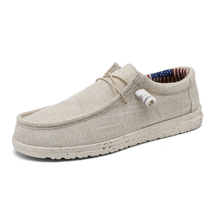 Men’s Casual Denim Canvas Shoes – Breathable Lightweight Walking Flats, Fashion Outdoor Loafers for Men, Large Size Comfortable Everyday Footwear