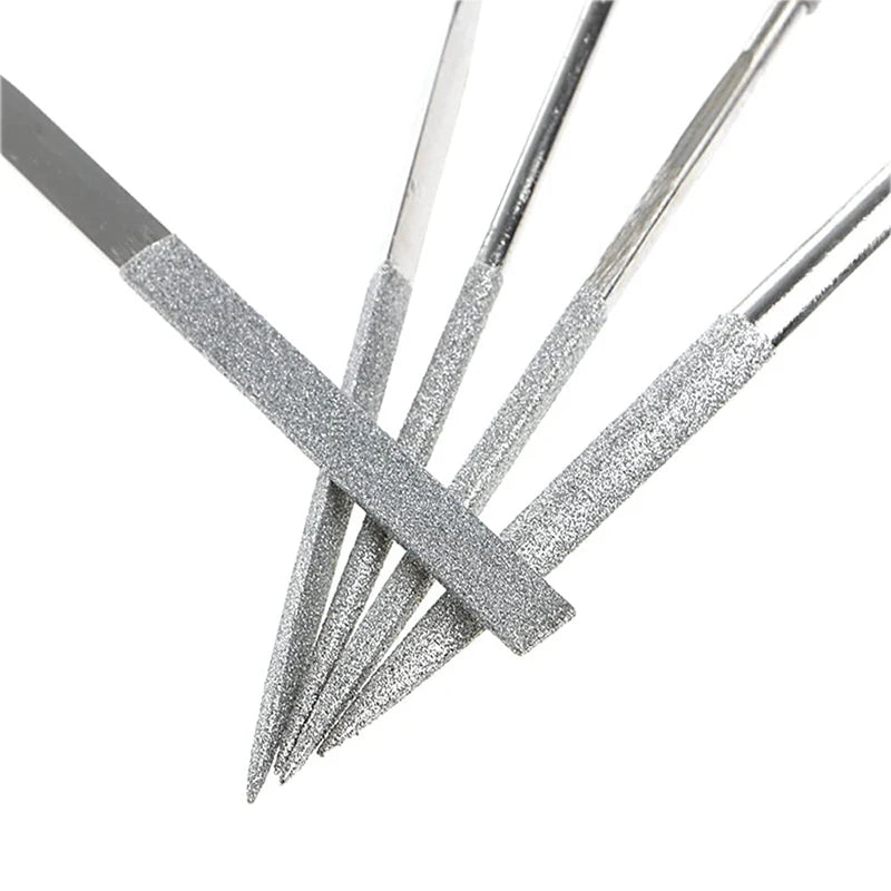 10Pcs Diamond Needle File Set - 3x140mm Mini Files for Stone, Glass, Metal Carving - Craft Hand Tools Kit