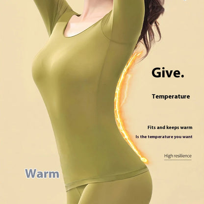 Flarixa Women’s Seamless Thermal Underwear Set – 2-Piece Winter Top & Long Johns, Thin First-Layer Thermo Clothing