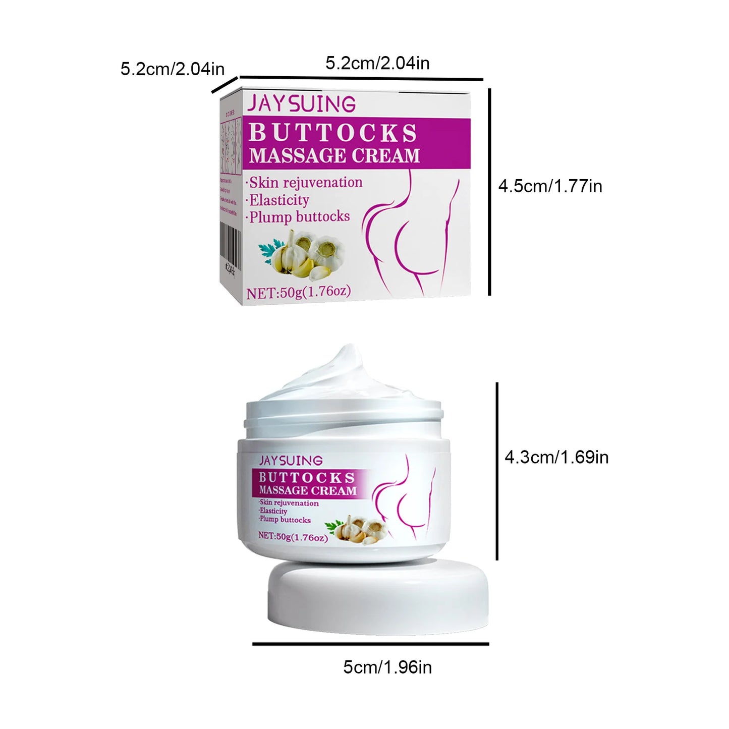 Hip Buttock Care Cream – Firming & Lifting Body Lotion, Moisturizing Shaping Massage Cream for Smooth, Plump & Toned Skin Care